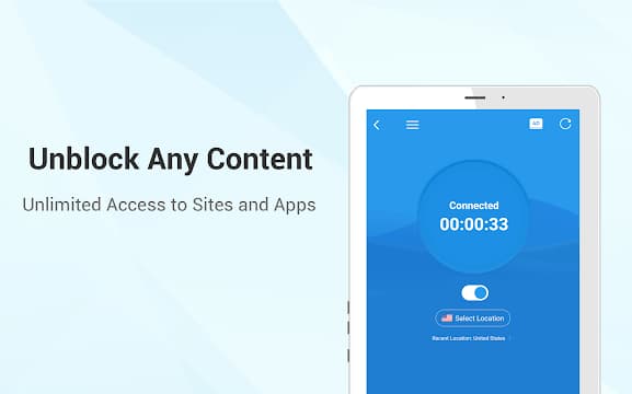 Üstün VPN MOD APK Herhangi bir içeriğin engellemesini kaldırın